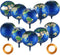 Gejoy 10 Pack 22 Inch Inflatable Earth Globe Balloons with 2 Rolls Ribbons for Bon Voyage Party Decor
