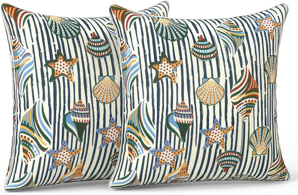 LVTXIII Set of 2 Patio Throw Pillows Covers Waterproof 20x20 Fade Resistant