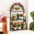 2 VGMiu Tier Plant Stand Indoor Outdoor, Metal Plant Display Stand Plants Shelf Rack for Multiple Plants, Black Flower
