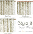 84 Inch 2 Lazzzy Charlotte Green Floral Curtains Length Linen Farmhouse Curtain Back Tab Drapes for Living Room Bedroom