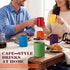 Set 6, 10 oz Pickmesh Colorful Ceramic Coffee Mug of Rainbow Enamel Mugs with Handles, Dishwasher and Microwave Safe