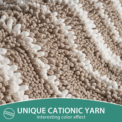 HOMEIDEAS 2 Piece Cationic-Dye Bathroom Rugs Sets, Chenille Extra Soft Absorbent Non-Slip Machine Washable Bath Mats
