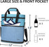 Tirrinia Insulated Wine Gift Carrier - 3 Bottle Travel Padded Cooler Tote Bag with Handle, Blue