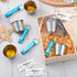50 Sets 1.5 oz Vesici Baby Shower Favors for Guests Stainless Steel Shot Glasses Cute Bottle Opener Keychains Thank You