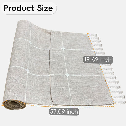 Bzvystux Coffee Table Cloth, Table Cover with Pockets and Tassel,Coffee Grid for Living Room Small Rectangle