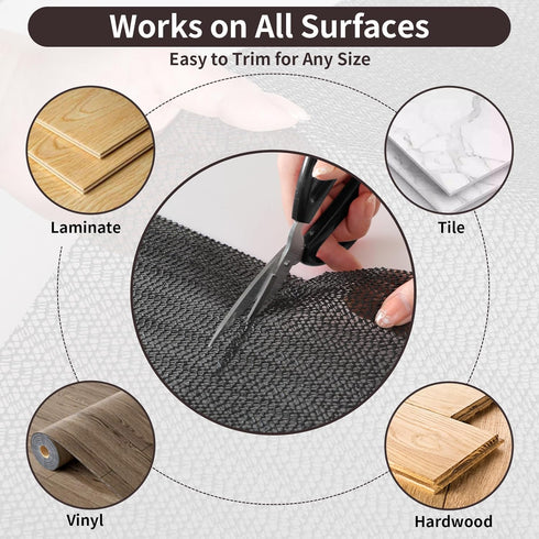 PureFit 3x5 Rug Pad Gripper, Anti Slip Rug Grips for Hardwood Tile Floors, Dual Dense Non Slip Mats