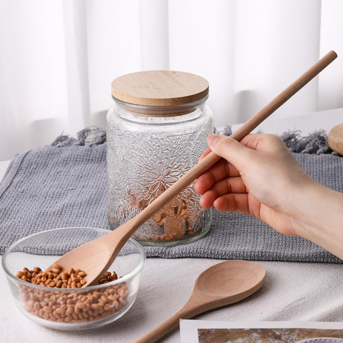 HANSGO 3PCS Wooden Cooking Spoons, 10 Inch Long Tasting Spoons, Large Wooden Utensils