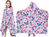 JOPJOLIW Butterfly Hooded Towel for Kids, Blue Pink Butterfly Poncho Blanket for Toddlers