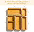 SMIRLY 5-Piece Bamboo Kitchen Drawer Organizer Set for Multi-use Storage Box for Utensils and More