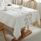 Alsoo Embroidered Tablecloth Rectangle 55 x 75 Inch, Farmhouse Otanical Floral Table