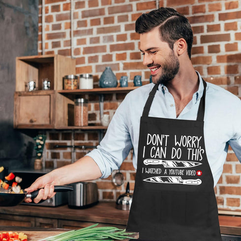 Funny Grill-Apron for Men, Father's Day, Christmas, Birthday Gifts for Dad from Daughter, Son, Wife