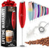 Zulay Powerful Milk Frother for Coffee, Handheld Electric Whisk, Mini Mixer for Frappe, Latte, Matcha (Red)