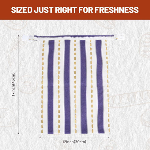 YUCOBE 2 Pack Beeswax Bread Bags for Sourdough Waxed Bread Bags for Homemade Bread Reusable Linen Cotton Cloth