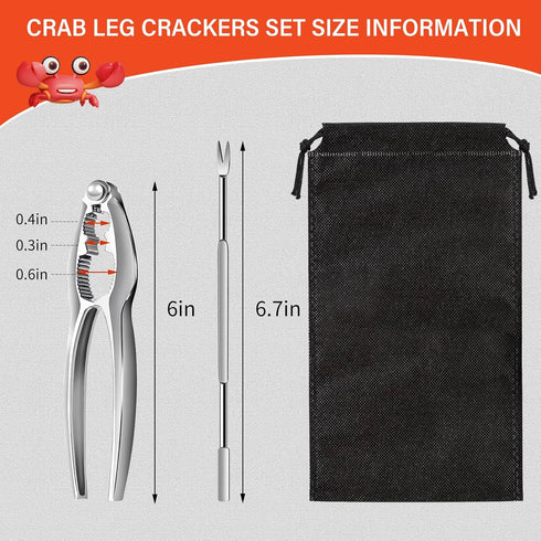 WHDLQFL 16 Pack Set, Lobster Crackers and Picks Crab Leg Cracker Tools, Stainless Steel Seafood Crackers & Forks