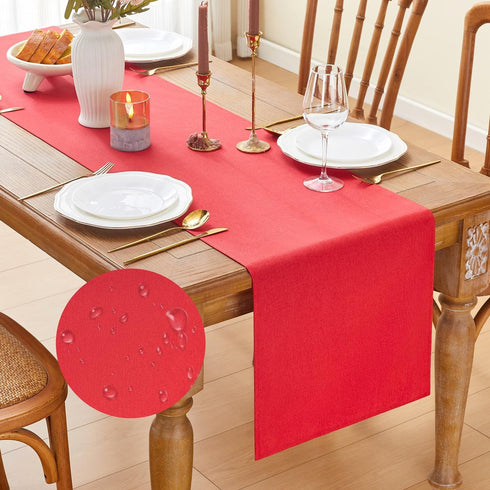 YATOJUZI Red Table Runner Seasonal Kitchen Dining Coffee Table Decoration 95 Inches