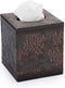 Sumnacon Square Leather Tissue Box Cover - Stylish Cube Tissue Box Holder with Magnetic Bottom, Decorative PU Tissue