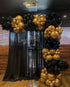 Bezente Black Gold Balloons Garland Kit, 100Pcs Black Gold Metallic Chrome and Gold Confetti Balloons Arch for Wedding,