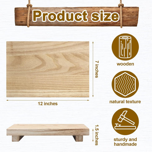 Counter Display(12 7 Inch,Natural) Nuogo Wood Riser Tray Soap, Stand Soap Tray for Kitchen Sink, Wood Pedestal