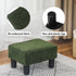 15" Adeco Flannel Small Footstool Ottoman for Footrest, Modern Velvet Rectangle Step Stool Extra Seating with Non-Skid