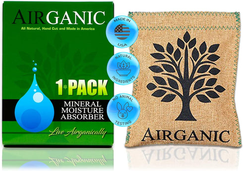 Moisture Absorbers, USA-Made All Natural Dehumidifier, Reusable Dessicant, Kid & Pet Friendly, 1 Pack