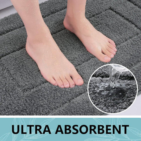 Buganda Bathroom Rugs, 30" x 20", Soft Absorbent Microfiber Non-Slip Shaggy Bath Carpet for Bathroom Floor
