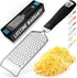 Zulay Kitchen Professional Cheese Grater, Stainless Steel, Durable Rust-Proof Metal Lemon Zester Grater, Black Handheld