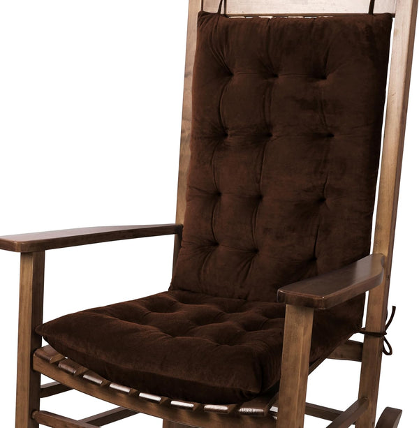 Rocking Chair Cushions Indoor Velvet Chair Pads High Back and Seat Cushion
