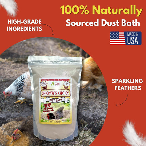 6 lb Chinchillas, (1, Chicken's Choice Chicken Dust Bath, Natural Volcanic Ash Dust Bath for Chickens. Dust Mix