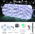 33ft 100LED 8 Solar Rope Lights, Solar String Lights, Modes Waterproof Solar Powered Outdoor Light, Flexible Clear Tube