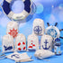 24 Pack 7 5 inch Shellwei Nautical Gift Bags Cotton Nautical Anchors Drawstring Bags Themed Favor Boat Goodie x