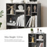 3-Cube 2-Tier VECELO Open Bookcase, Small Bookshelf with Height Difference Shelves for Most Books, Horizontal