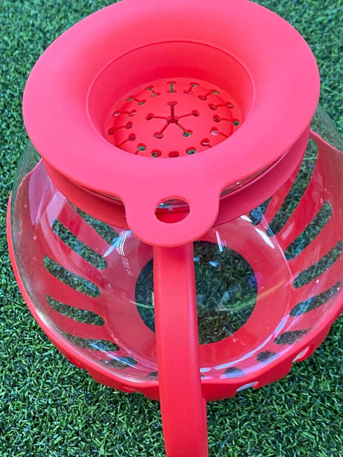 Microwave Popcorn Popper | Borosilicate Glass | 3 in 1 Lid | Silicone Exterior & Lid for Secure Grip | 1.50 Quart Red