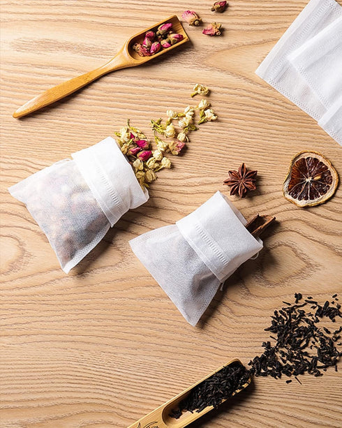 200pcs Disposable Tea Bags for Loose Leaf Tea, Tea Filter Bags with Free Spoon for Coffee, Spice, Herbs