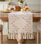 Caflife Boho Table Runner 13 x 48 Inch Long Natural Cotton Woven
