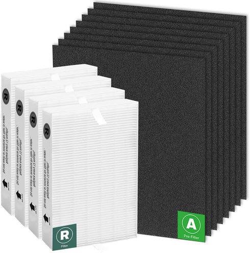 APPLIANCEMATES HPA200 Replacement Filters for Honeywell HPA200 Series Air Purifier, 4 HEPA & 8 Carbon Filters
