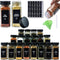 48Pcs Spice Jars Containers with Labels4oz Black Seasoning Bottles with Shaker Lids