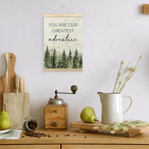 TLESKE 12x16 Woodland Baby Nursery Decor Poster Hanger Frame, Forest Mountain Hanging Wall Art Decor for Baby Boys