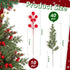 50 10.5" Dapclca Pcs Christmas Artificial Pine Branches with Red Berry Stems, Faux Evergreen Norfolk Pine Cypress
