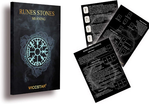 Rune Stones Set with Manual for Beginners and 5 Layouts, Viking Nordic Runes