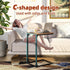 Simple Trending TV Tray, C Shaped End Table for Couch, Side Table with Metal Frame for Living Room, Bedroom, Rustic
