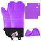 Silicone Oven Mitts and Pot Holders Set - MTZRFLL Extra Long Heat Resistant Gloves with Hot Pads and Mini Oven Mitts