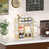 Dorhors 2 12 Countertop Tier Coffee Bar Accessories and Organizer,Multi-functional Mug Holder with Hooks,Wood Coffee