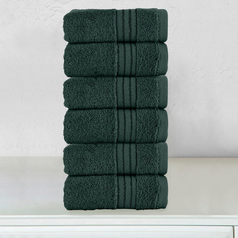 6 Pack Set 13 13 inch, 100% 6PC Set Elegant Comfort Premium Turkish Cotton Washcloths - x Luxurious Hotel Spa Quality
