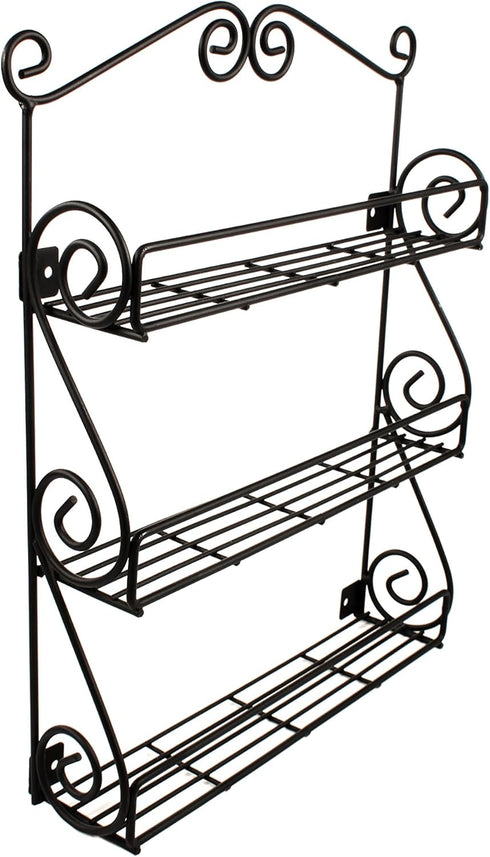 Spectrum Diversified Scroll Spice Wall Mount Rack, Black