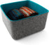 Three by Three Seattle Felt·Like·It! Storage Bin, 5x5x4 Inch for Office, Craft Room, Living Room, Bedroom, Blue
