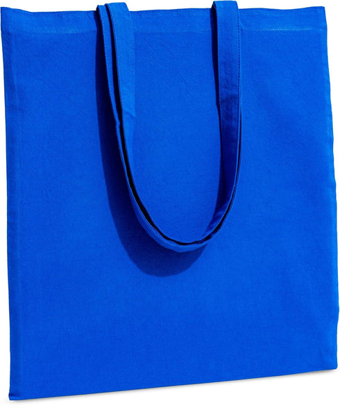 Carrywell (Not Made In China) Canvas Tote Bags Blue 24-Pack, 15"x16", Bulk Organic