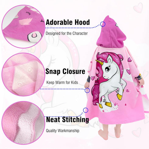 4 10 30x30 growell Hooded Kids Beach Towels - Toddler Bath Towel Girls Boys Swim Cover-ups for Ages to Kids Pool Towels