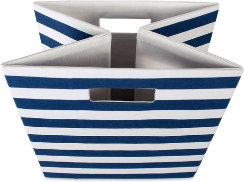 DII Polyester Cube Storage Collection, Collapsible Hard Sided Bin, 13x13x13", Nautical Blue