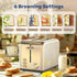 YSSOA Stainless Steel 2 Slice Toaster with Extra Wide Slot, 6 Shade Settings, Compact Oven, Silver