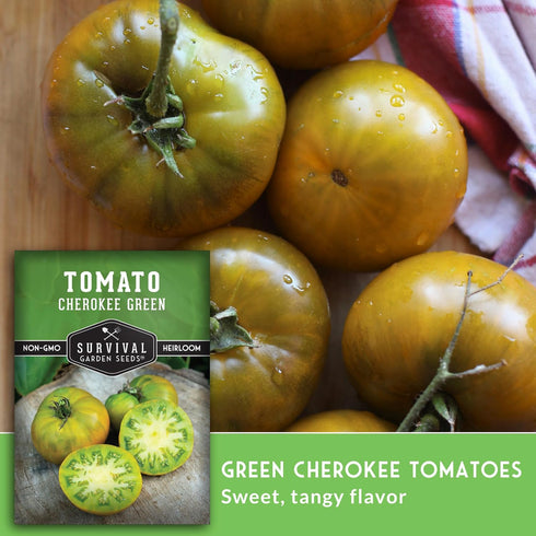 (1 Pack) Cherokee Green Tomato Seeds for Planting Heirloom Green Tomato Variety with Rich Sweet Flavor Large Non-GMO